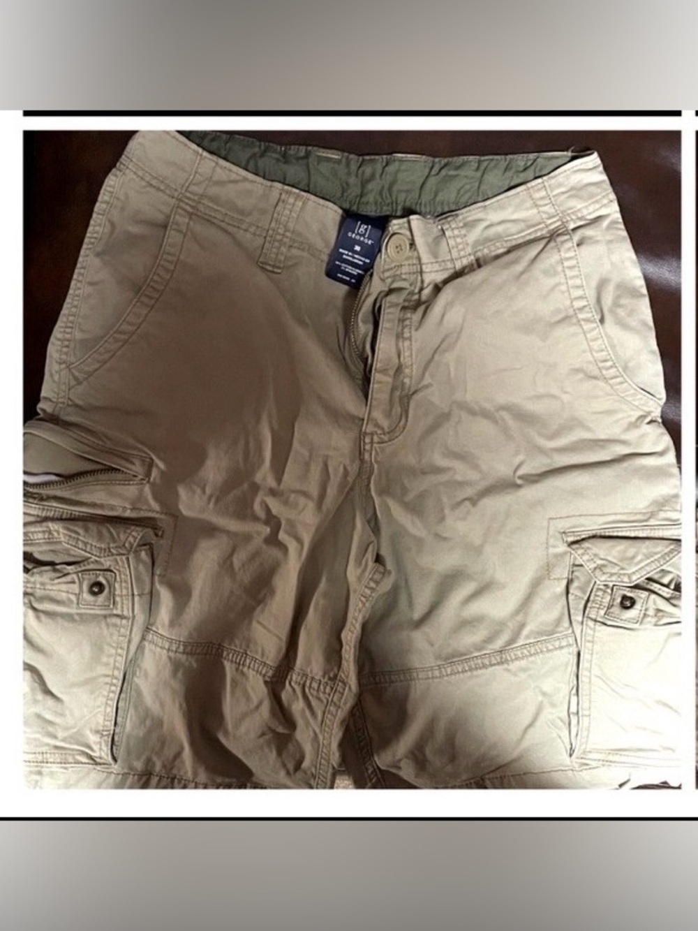 2 Pair Of Shorts Size 30 George Brand Pair Of Khaki Cargo Shorts & Burgundy Pair